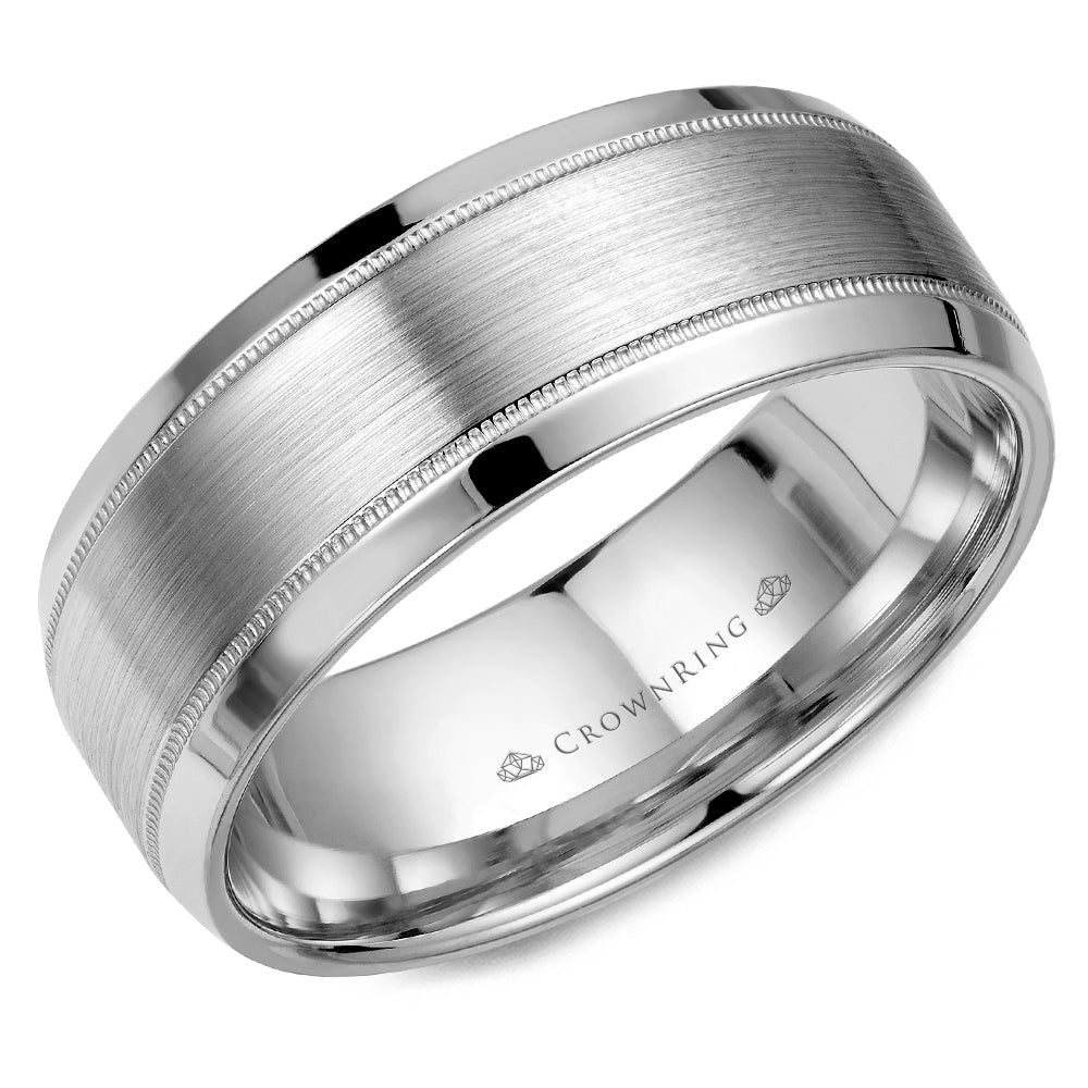 Crownring Wedding Band Platinum Classic 8.00mm