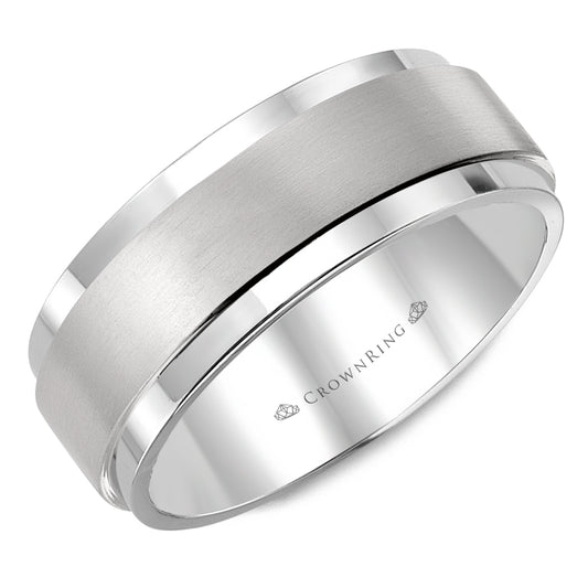 Crownring Wedding Band Platinum Classic 8.00mm