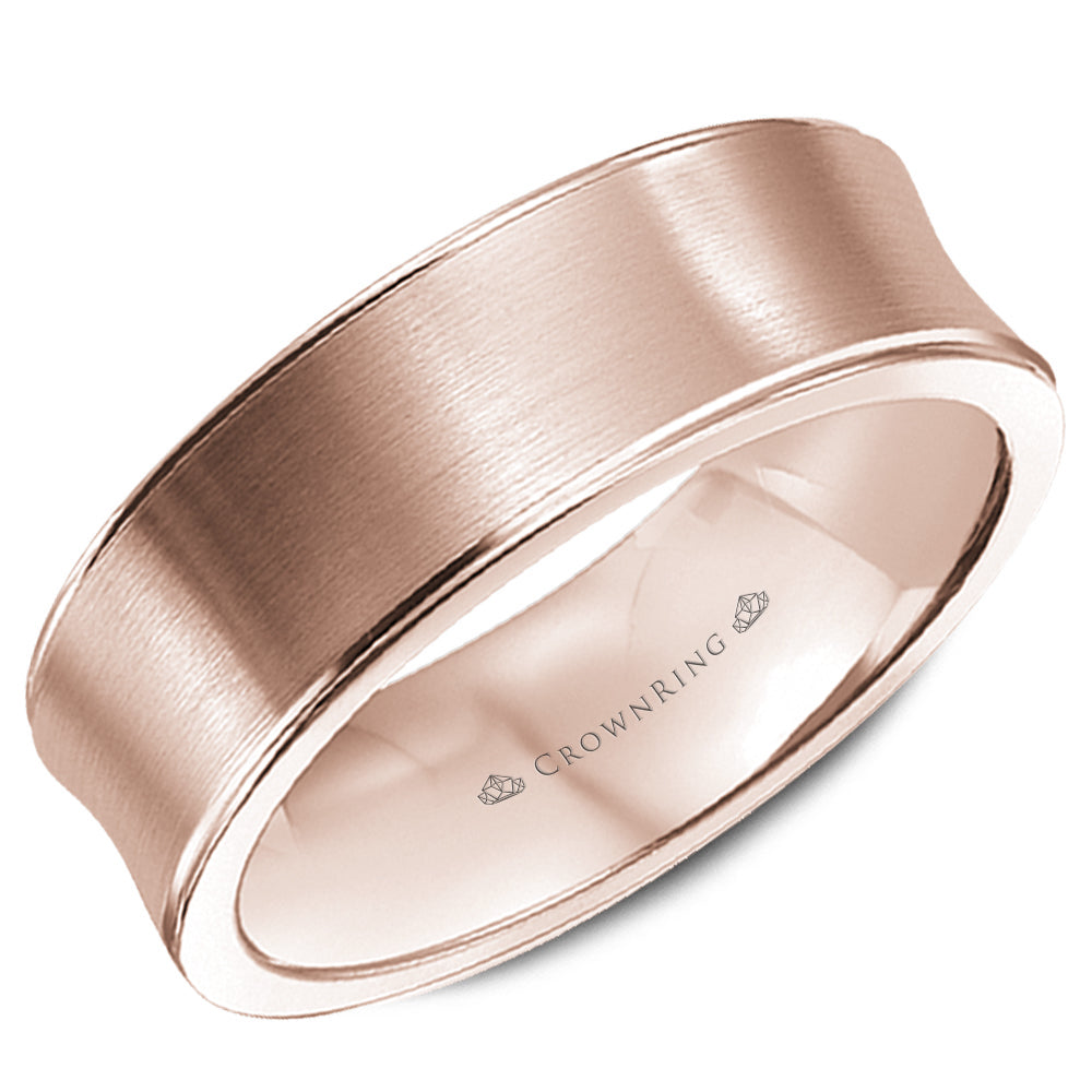 Crownring Wedding Band Rose Gold Classic 7.00mm