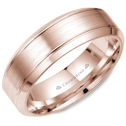 Crownring Wedding Band Rose Gold Classic 7.00mm
