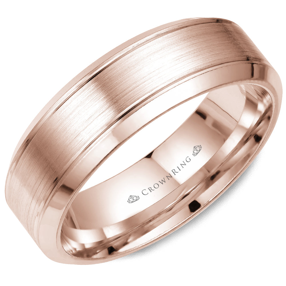 Crownring Wedding Band Rose Gold Classic 7.00mm