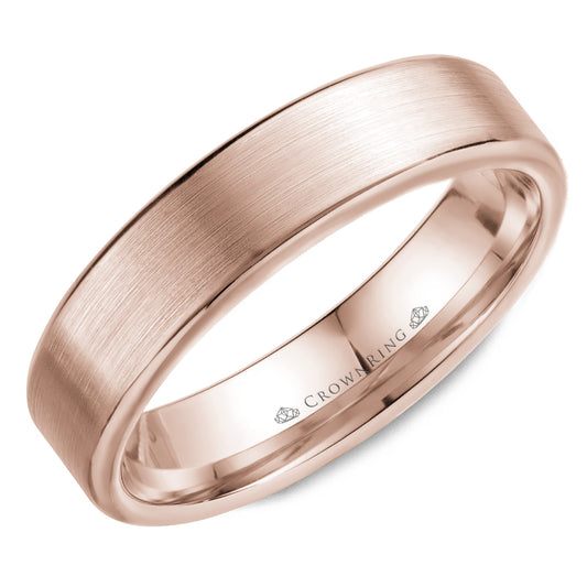 Crownring Wedding Band Rose Gold Classic 6.00mm