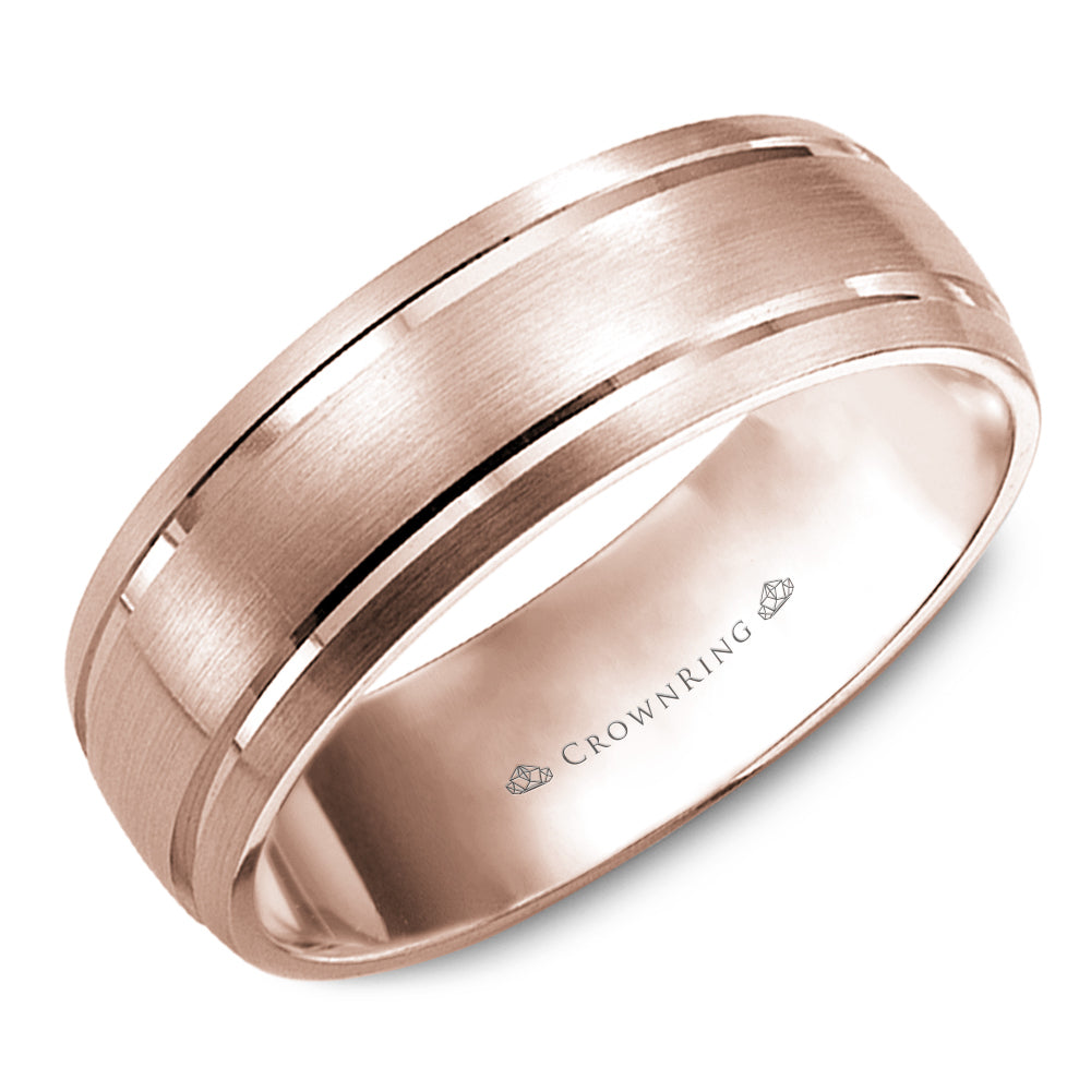 Crownring Wedding Band Rose Gold Classic 7.00mm