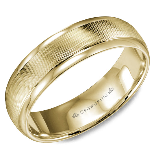 Crownring Wedding Band Yellow Gold Classic 6.00mm