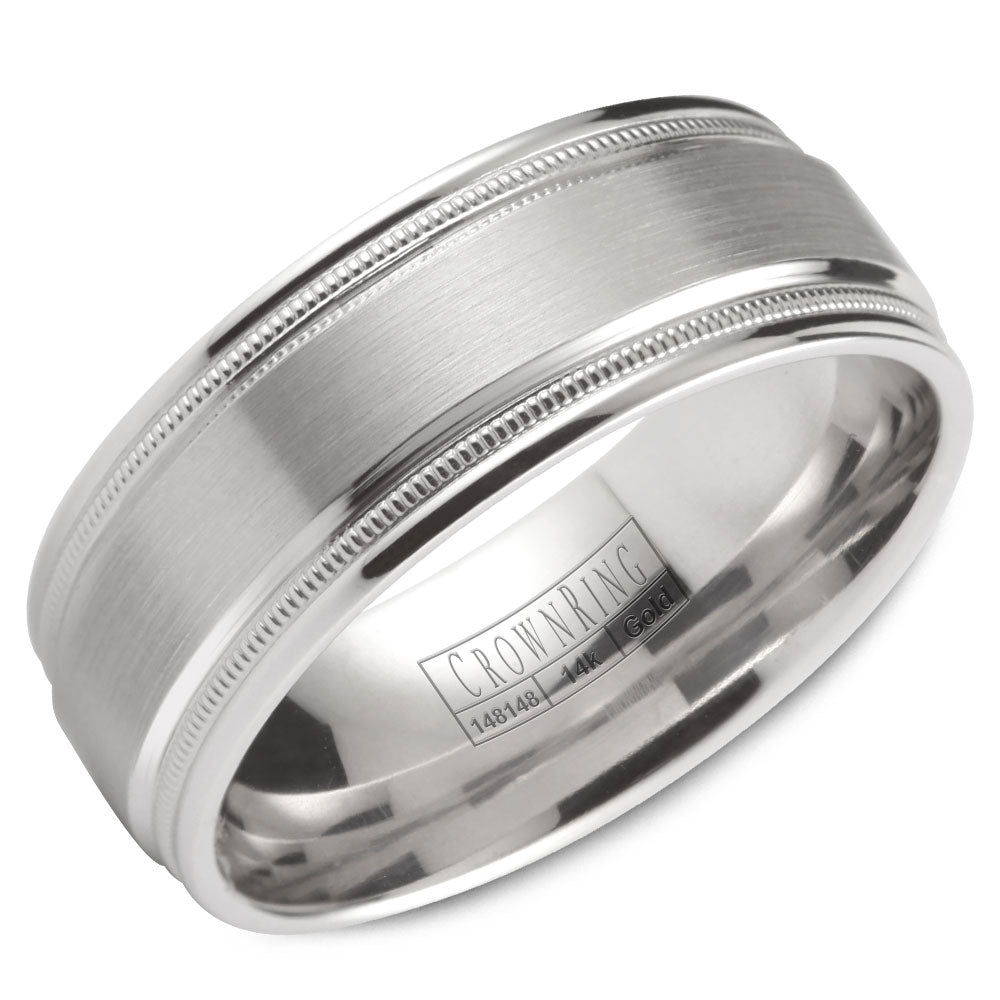 Crownring Wedding Band Platinum Classic 8.00mm