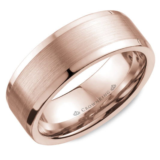 Crownring Wedding Band Rose Gold Classic 8.00mm