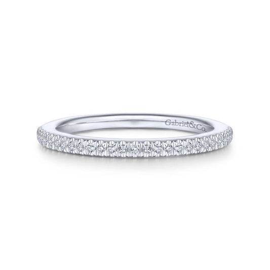 Gabriel & Co. 14k White Gold Contemporary Anniversary Wedding Band