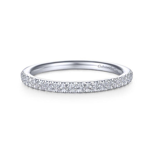 Gabriel & Co. 14k White Gold Contemporary Anniversary Wedding Band