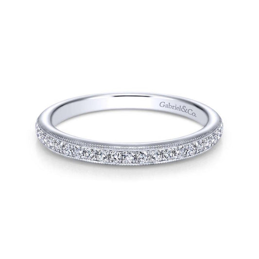 Gabriel & Co. 14k White Gold Contemporary Anniversary Wedding Band