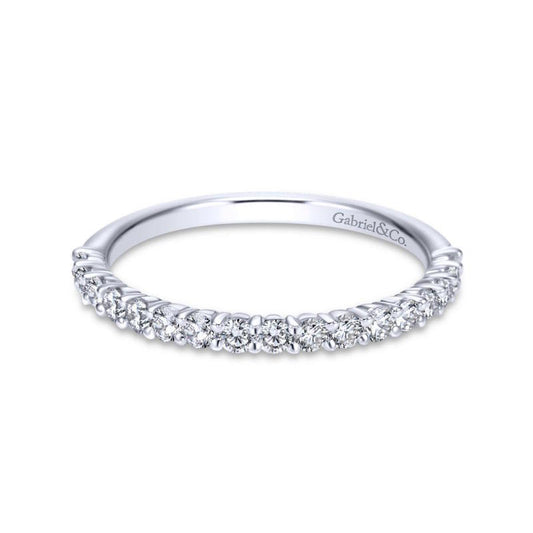 Gabriel & Co. 14k White Gold Contemporary Anniversary Wedding Band