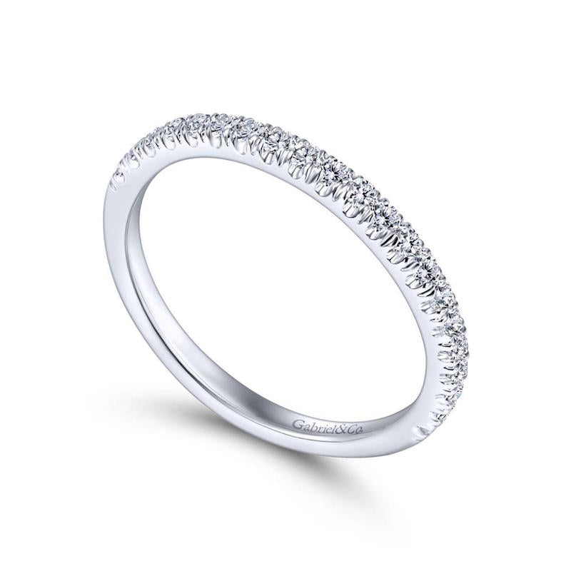 Gabriel & Co. 14k White Gold Contemporary Anniversary Wedding Band