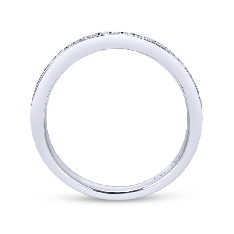 Gabriel & Co. 14k White Gold Contemporary Diamond Wedding Band