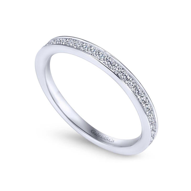 Gabriel & Co. 14k White Gold Contemporary Diamond Wedding Band
