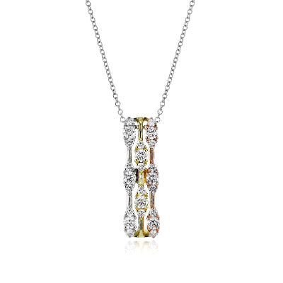 Simon G Fashion Three-Tone Pendant In 18K Gold With Diamonds (White,Yellow,Rose)