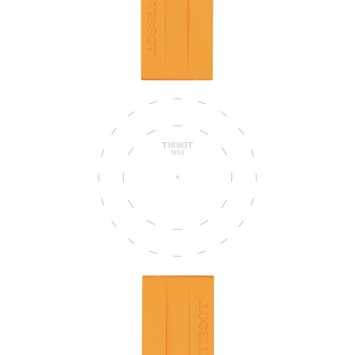 Tissot Official Orange Silicone Strap Lugs 22 Mm