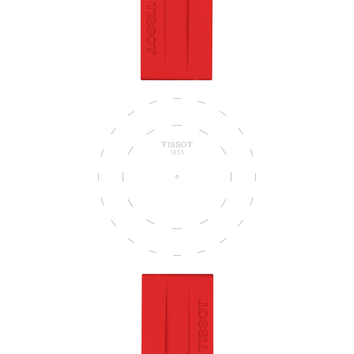Tissot Official Red Silicone Strap Lugs 22 Mm